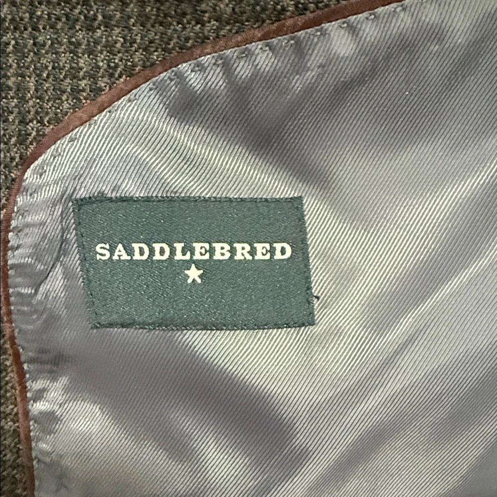 Saddlebred Mens Wool Blazer Houndstooth Pattern size 42 Regular 100% Lambswool